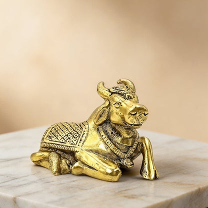 Brass Vastu Nandi Bull – Mahavastu Remedy for Business Protection and Harmony - plusvalueindia