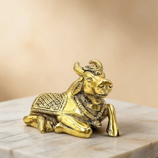 Brass Vastu Nandi Bull – Mahavastu Remedy for Business Protection and Harmony - plusvalueindia