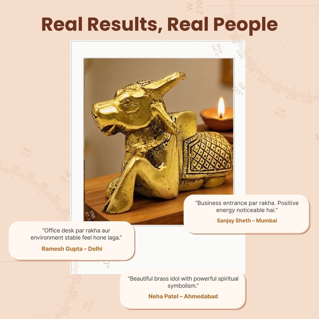 Brass Vastu Nandi Bull – Mahavastu Remedy for Business Protection and Harmony - plusvalueindia
