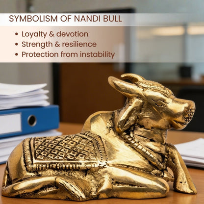 Brass Vastu Nandi Bull – Mahavastu Remedy for Business Protection and Harmony - plusvalueindia