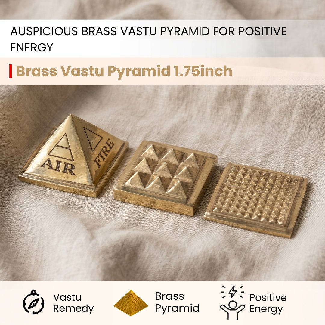 Vastu Brass Pyramid 1.75inch for Home & Office - plusvalueindia