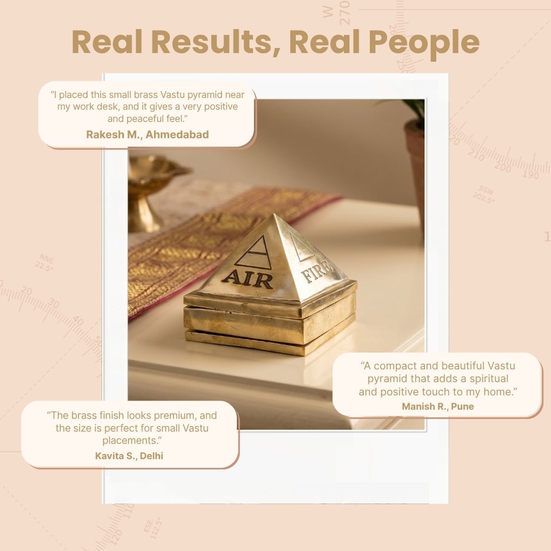 Vastu Brass Pyramid 1.75inch for Home & Office - plusvalueindia