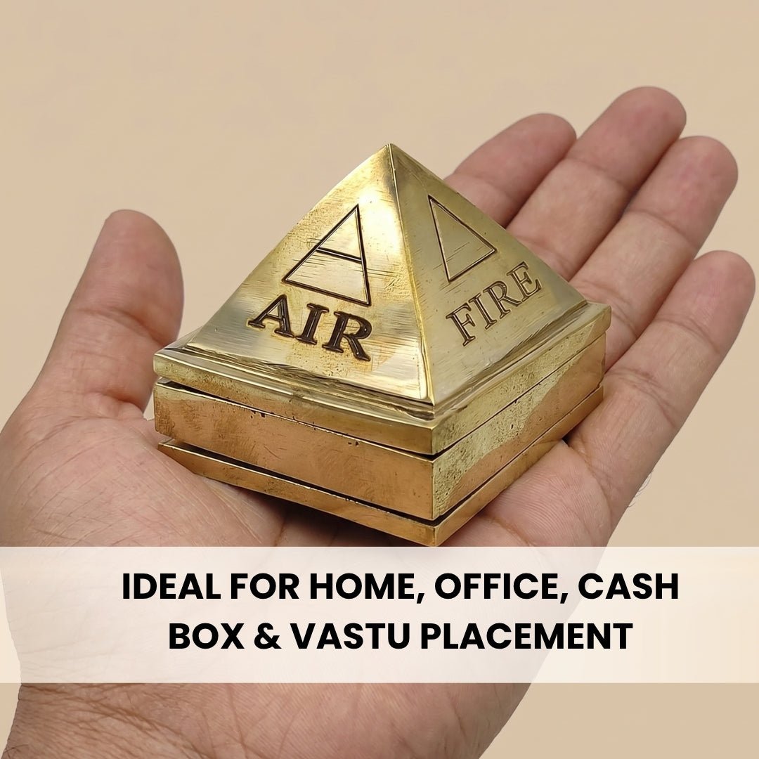 Vastu Brass Pyramid 1.75inch for Home & Office - plusvalueindia