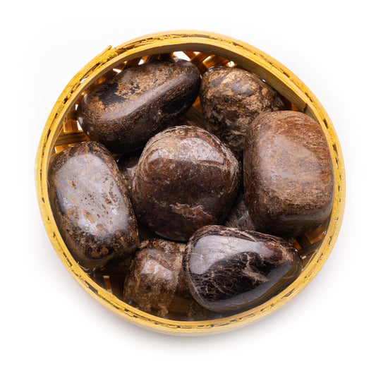 bronzite tumble pebble stone 200gm basket