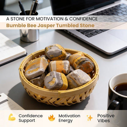 Bumble Bee Jasper Tumbled Stone Pebbles - plusvalueindia