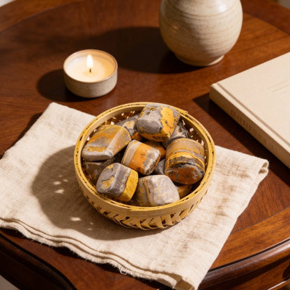 Bumble Bee Jasper Tumbled Stone Pebbles - plusvalueindia