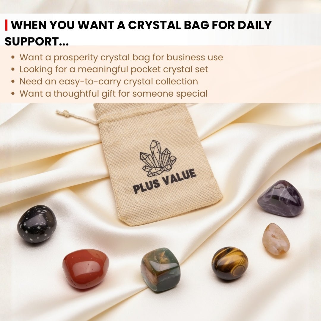 Business Prosperity Pocket Crystal Bag - plusvalueindia