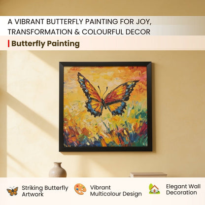 close-up of butterfly wings and details in the canvas artwork