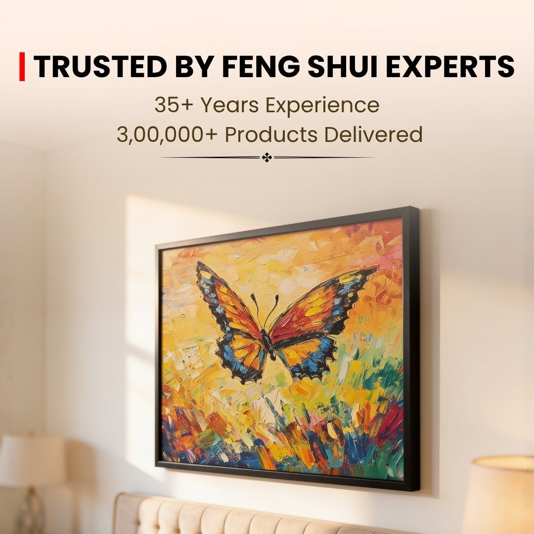 butterfly painting shown in the south-west bedroom area for traditional Feng Shui use