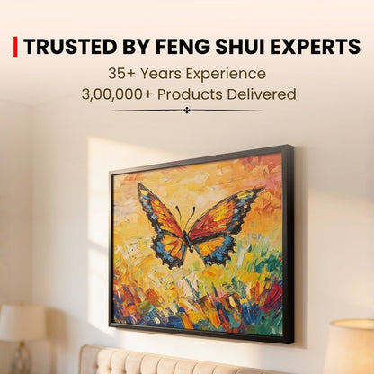 butterfly painting shown in the south-west bedroom area for traditional Feng Shui use