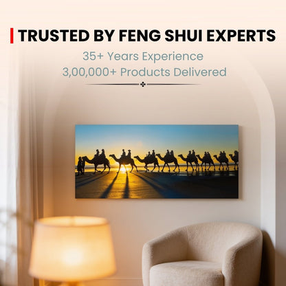 Camel Painting on Canvas – Vastu & Feng Shui Canvas Print for Home, Bedroom, Living Room & Office Decor (24 x 14 inches) - plusvalueindia