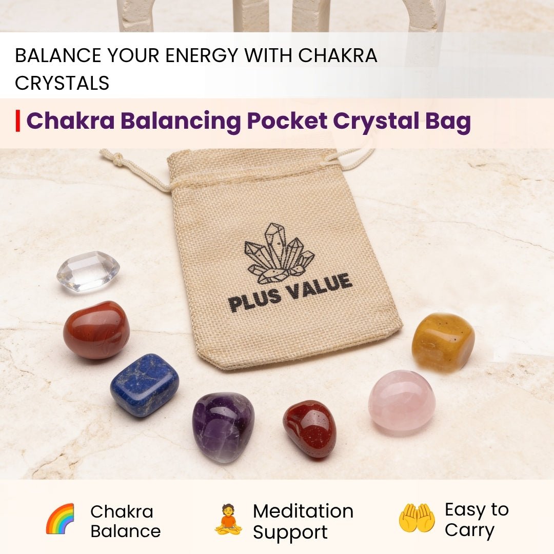 Chakra Balancing Pocket Crystal Bag, crystal for home and office