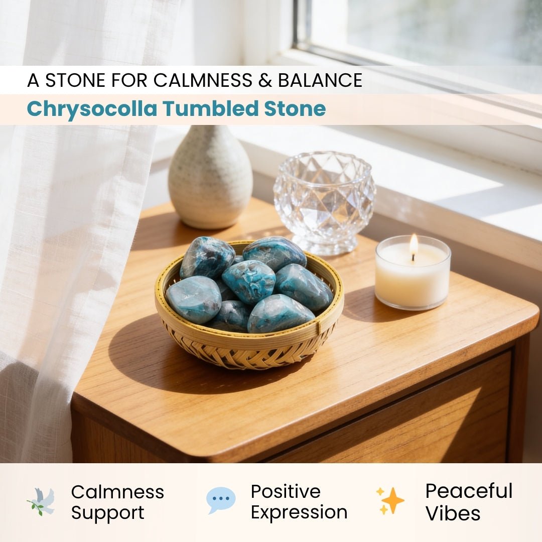Chrysocolla Tumbled Stone Pebbles - plusvalueindia