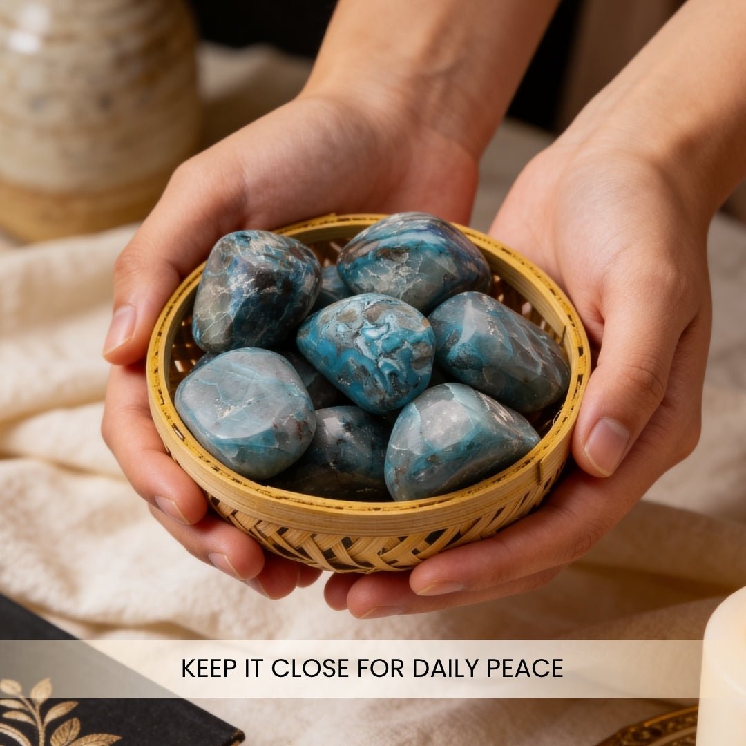 Chrysocolla Tumbled Stone Pebbles - plusvalueindia