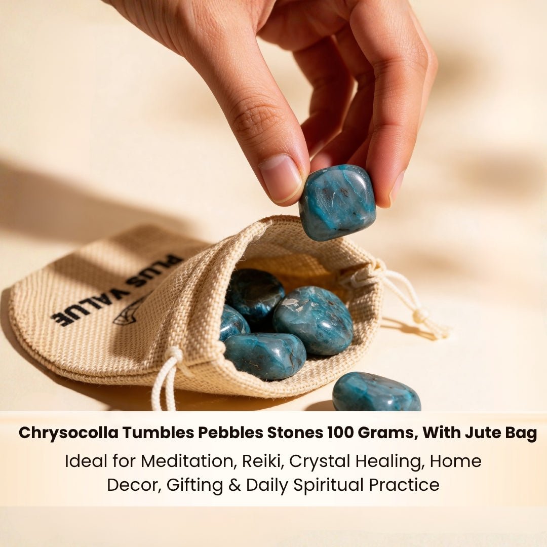 Chrysocolla Tumbled Stone Pebbles - plusvalueindia