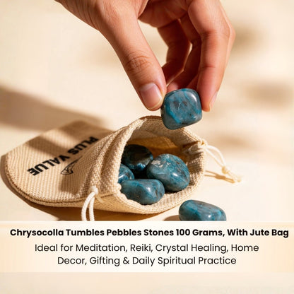 Chrysocolla Tumbled Stone Pebbles - plusvalueindia