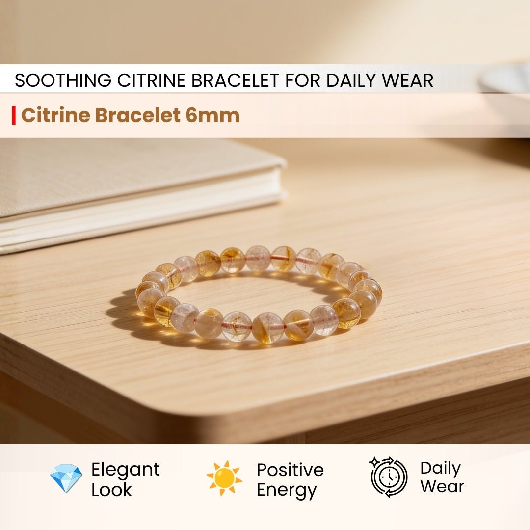 Citrine Bracelet for Financial Money & Wealth Luck Round - plusvalueindia