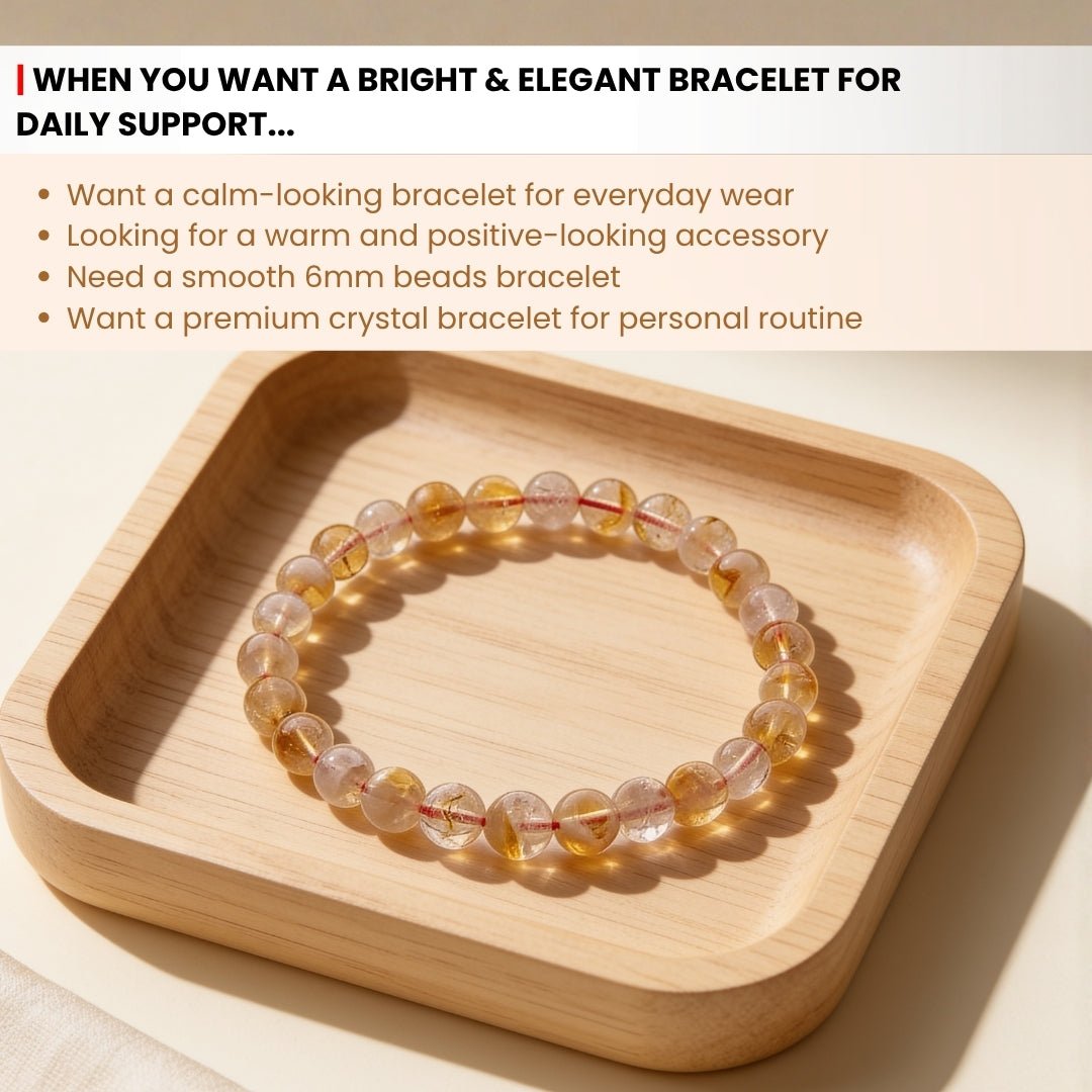 Citrine Bracelet for Financial Money & Wealth Luck Round - plusvalueindia