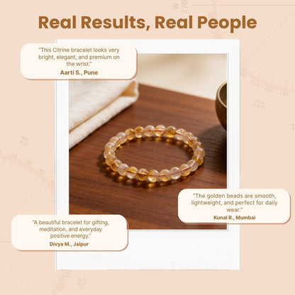 Citrine Bracelet for Financial Money & Wealth Luck Round - plusvalueindia