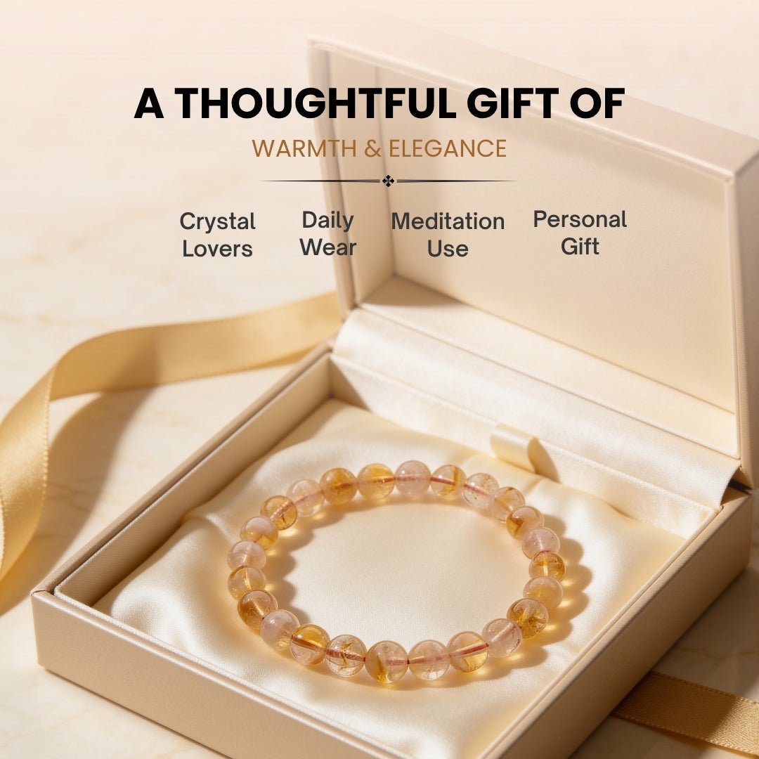 Citrine Bracelet for Financial Money & Wealth Luck Round - plusvalueindia