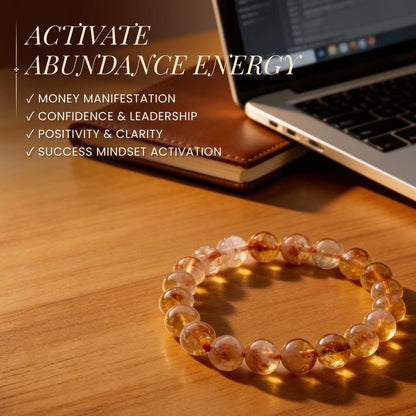 Citrine Bracelet for Financial Money & Wealth Luck Round - plusvalueindia