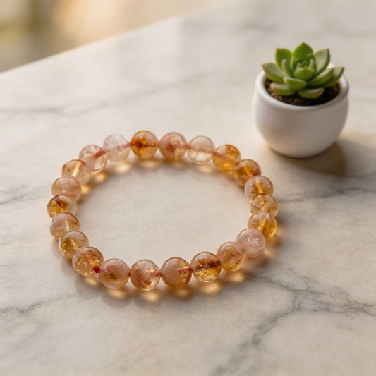Citrine Bracelet for Financial Money & Wealth Luck Round - plusvalueindia