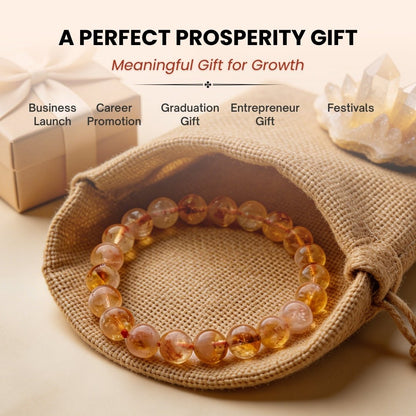 Citrine Bracelet for Financial Money & Wealth Luck Round - plusvalueindia