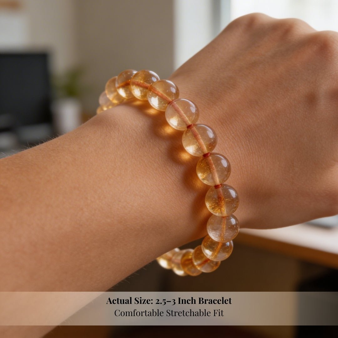 Citrine Bracelet for Financial Money & Wealth Luck Round - plusvalueindia