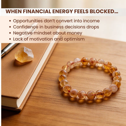 Citrine Bracelet for Financial Money & Wealth Luck Round - plusvalueindia