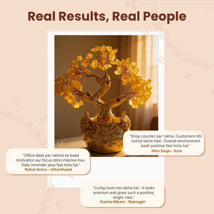 Citrine Crystal Money Tree for Wealth, Luck & Sunkissed Positivity for Home Decor & Vastu Gift - plusvalueindia