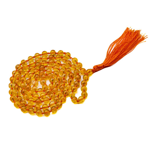 citrine necklace mala 8mm