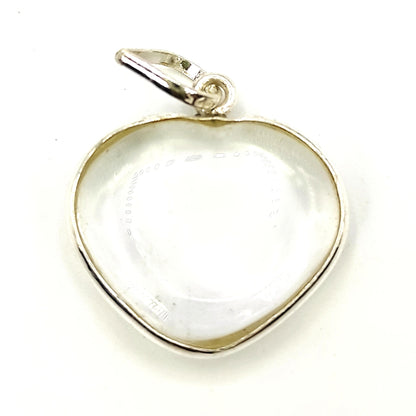 clear crystal quartz heart shape pendant reiki healing