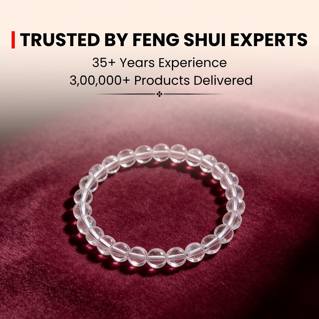 Natural Clear Quartz Crystal Beads Bracelet for Wealth, Health & Prosperity - plusvalueindia
