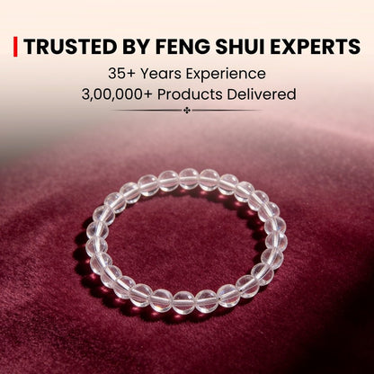 Natural Clear Quartz Crystal Beads Bracelet for Wealth, Health & Prosperity - plusvalueindia