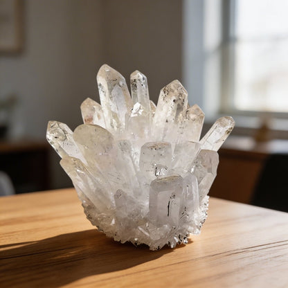 Clear Quartz Crystal Cluster Geode For Positive Energy, Vastu Defects - plusvalueindia