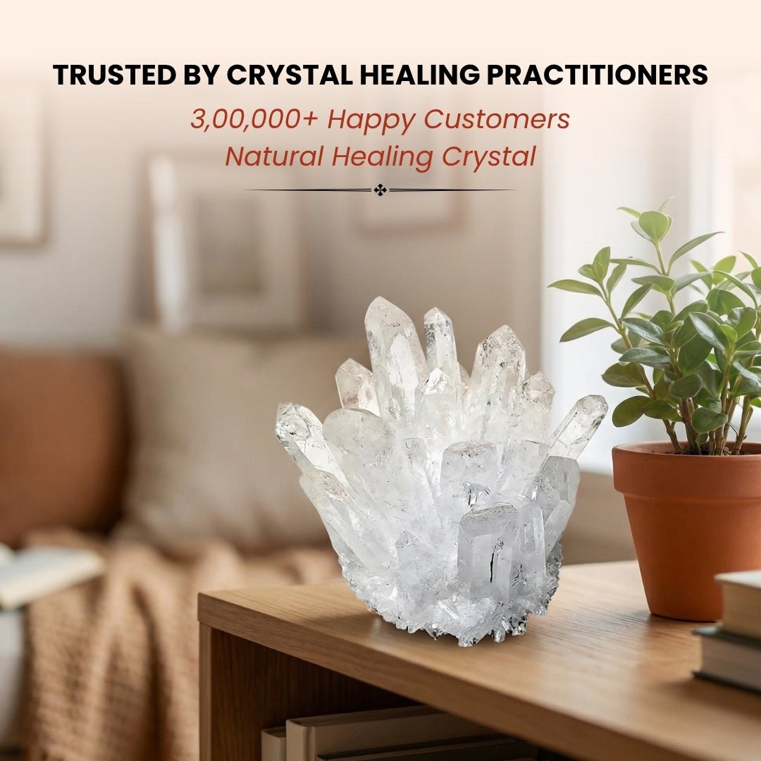 Clear Quartz Crystal Cluster Geode For Positive Energy, Vastu Defects - plusvalueindia