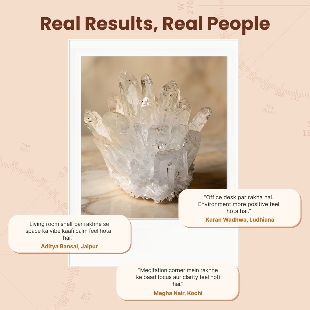 Clear Quartz Crystal Cluster Geode For Positive Energy, Vastu Defects - plusvalueindia