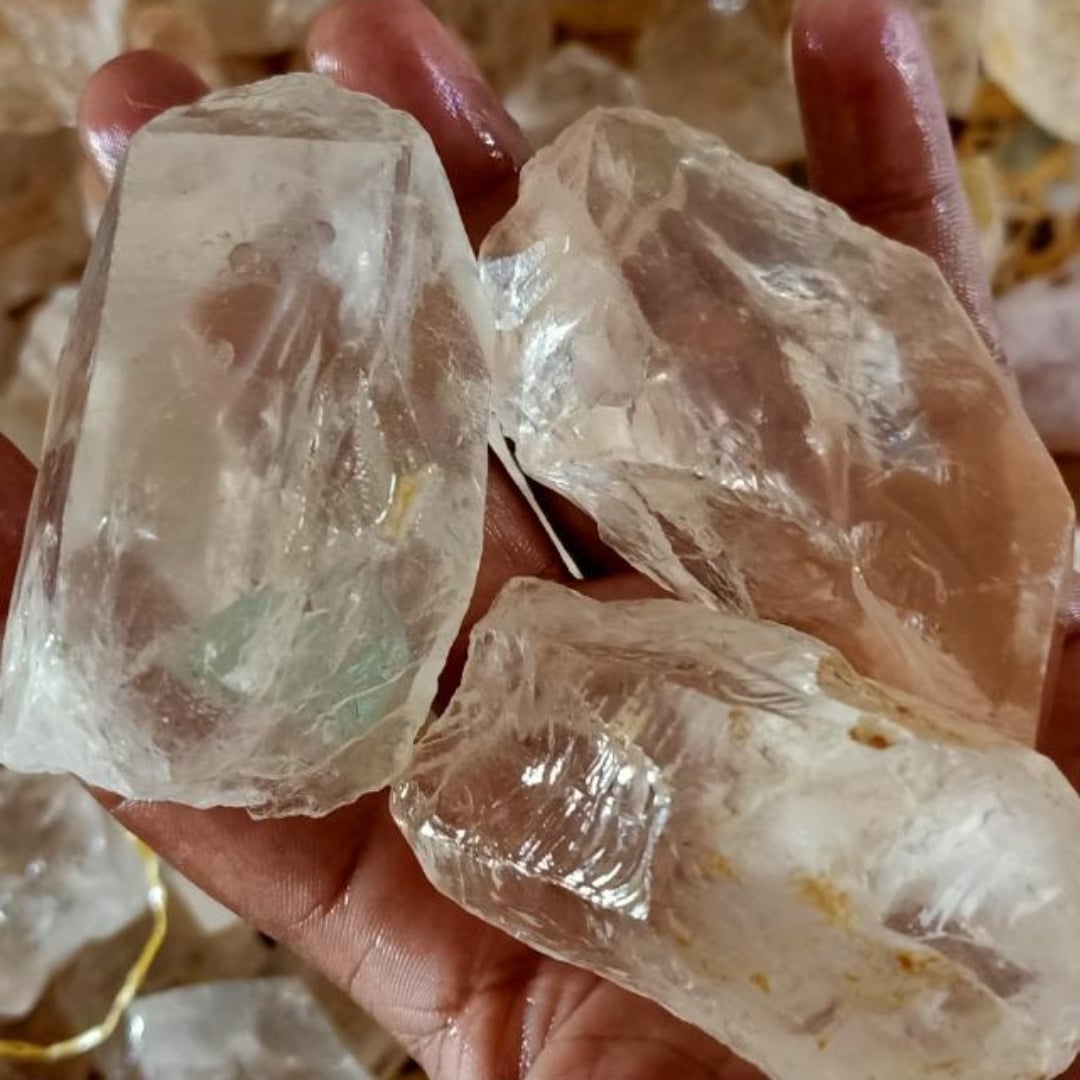 clear quartz crystal raw stone chunks