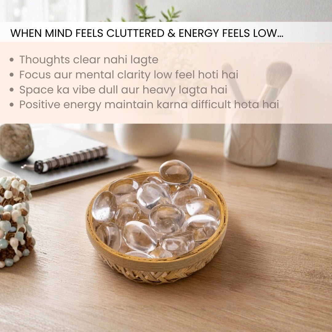 Natural Clear Quartz Crystal Tumbled AAA+ Stone Pebbles - plusvalueindia