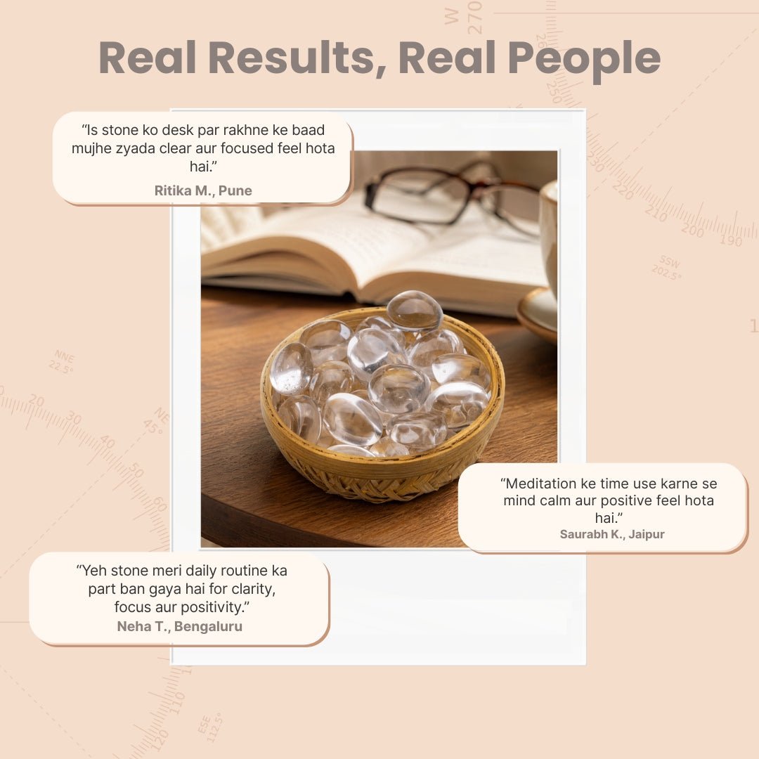 Natural Clear Quartz Crystal Tumbled AAA+ Stone Pebbles - plusvalueindia