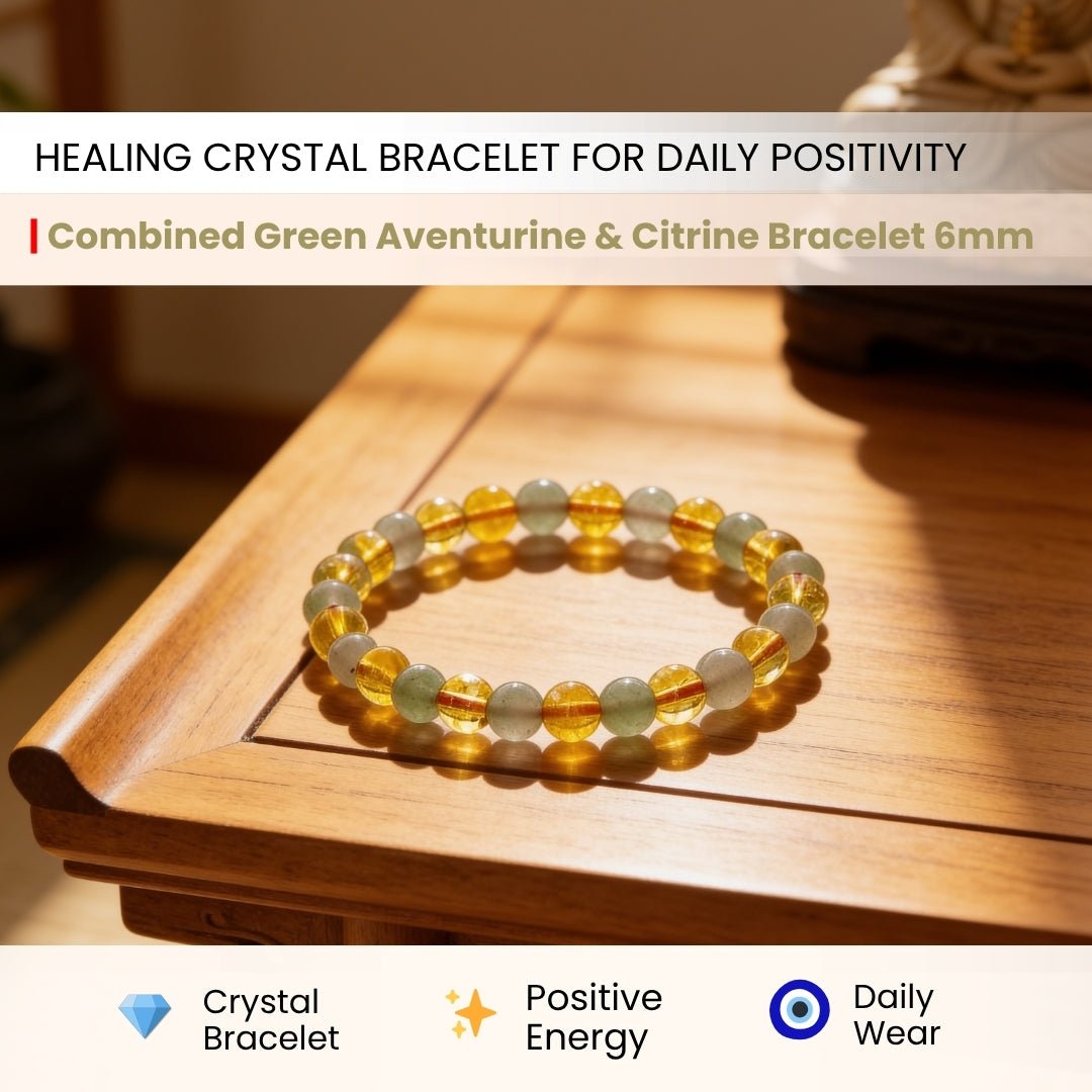 Combined Green Aventurine & Citrine Bracelet - plusvalueindia