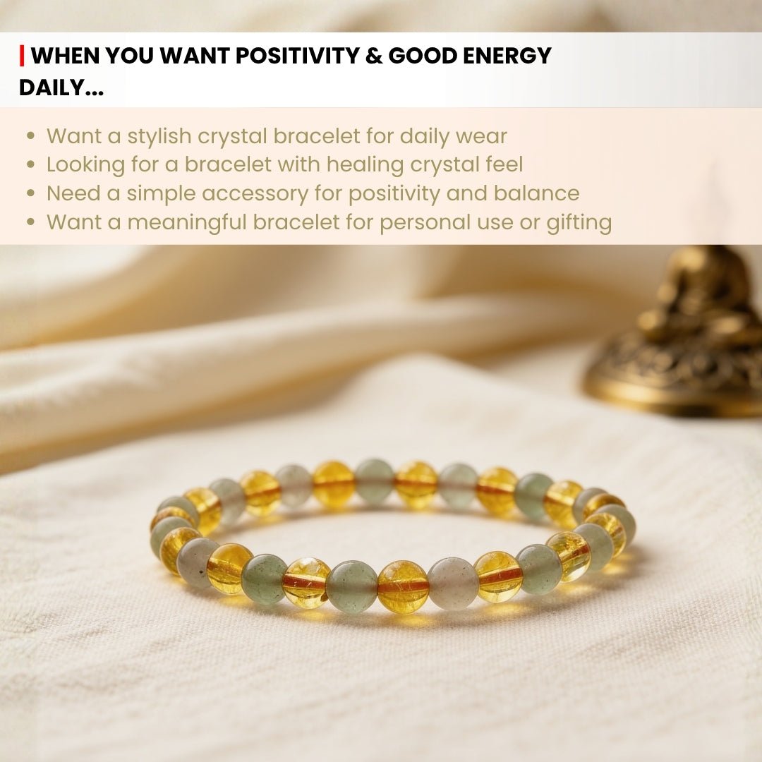Combined Green Aventurine & Citrine Bracelet - plusvalueindia