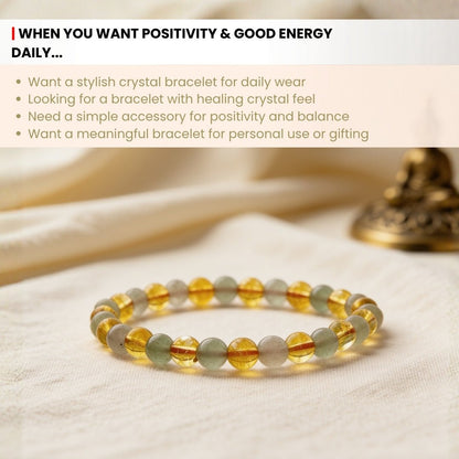 Combined Green Aventurine & Citrine Bracelet - plusvalueindia