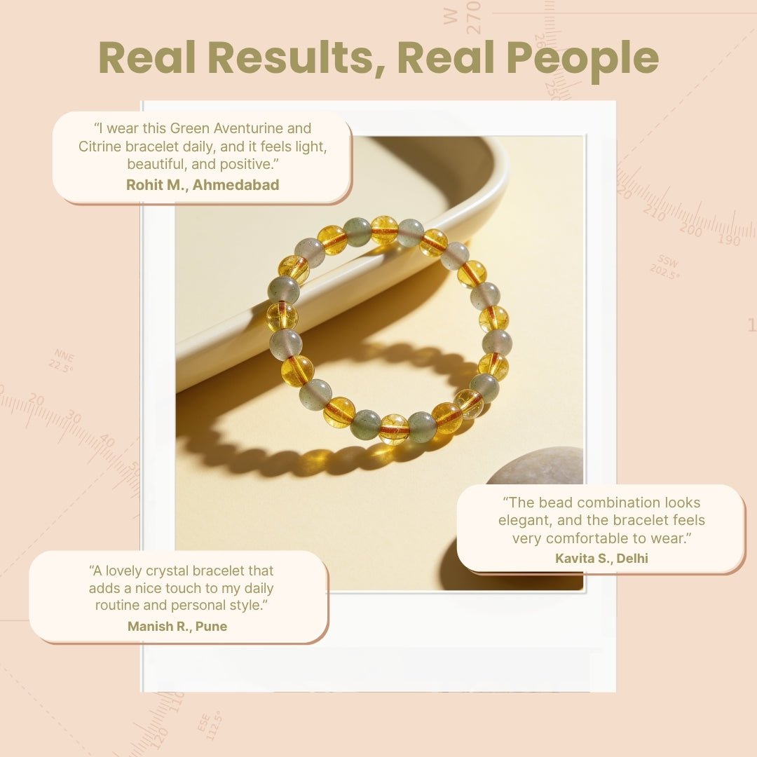 Combined Green Aventurine & Citrine Bracelet - plusvalueindia