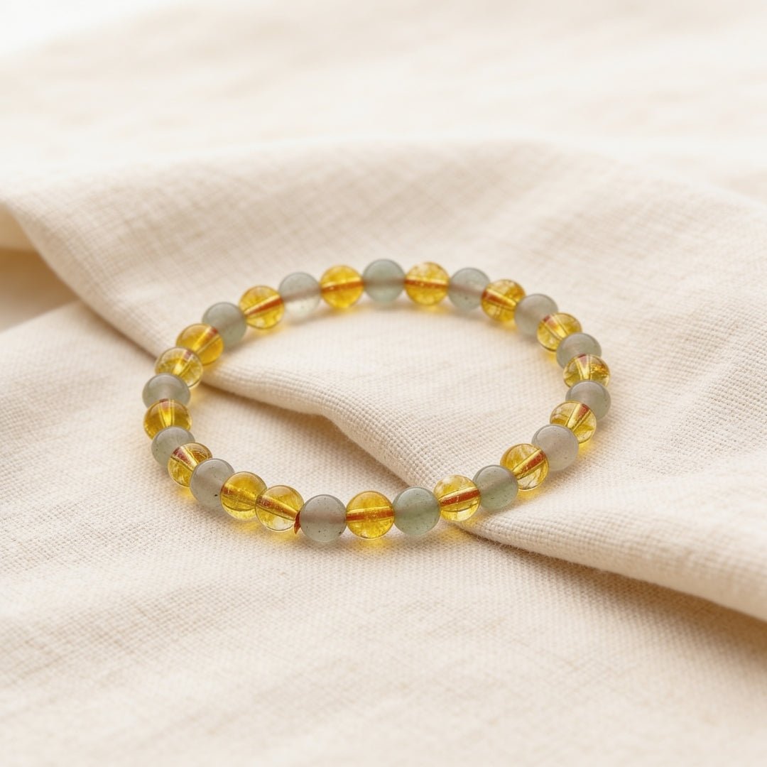 Combined Green Aventurine & Citrine Bracelet - plusvalueindia
