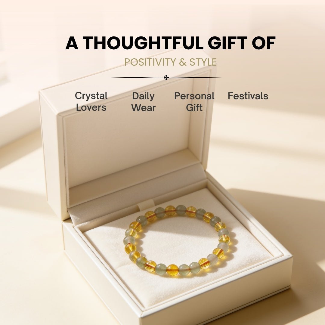 Combined Green Aventurine & Citrine Bracelet - plusvalueindia