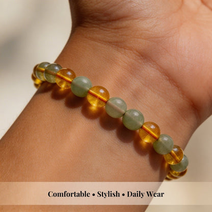 Combined Green Aventurine & Citrine Bracelet - plusvalueindia
