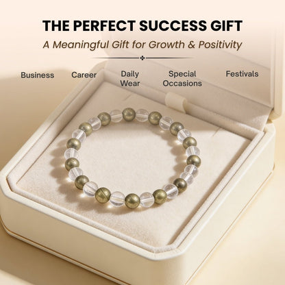 Combined Pyrite and Crystal Quartz Bracelet Multiple Benefits - A Money Magnets, Positivity, Prosperity - plusvalueindia