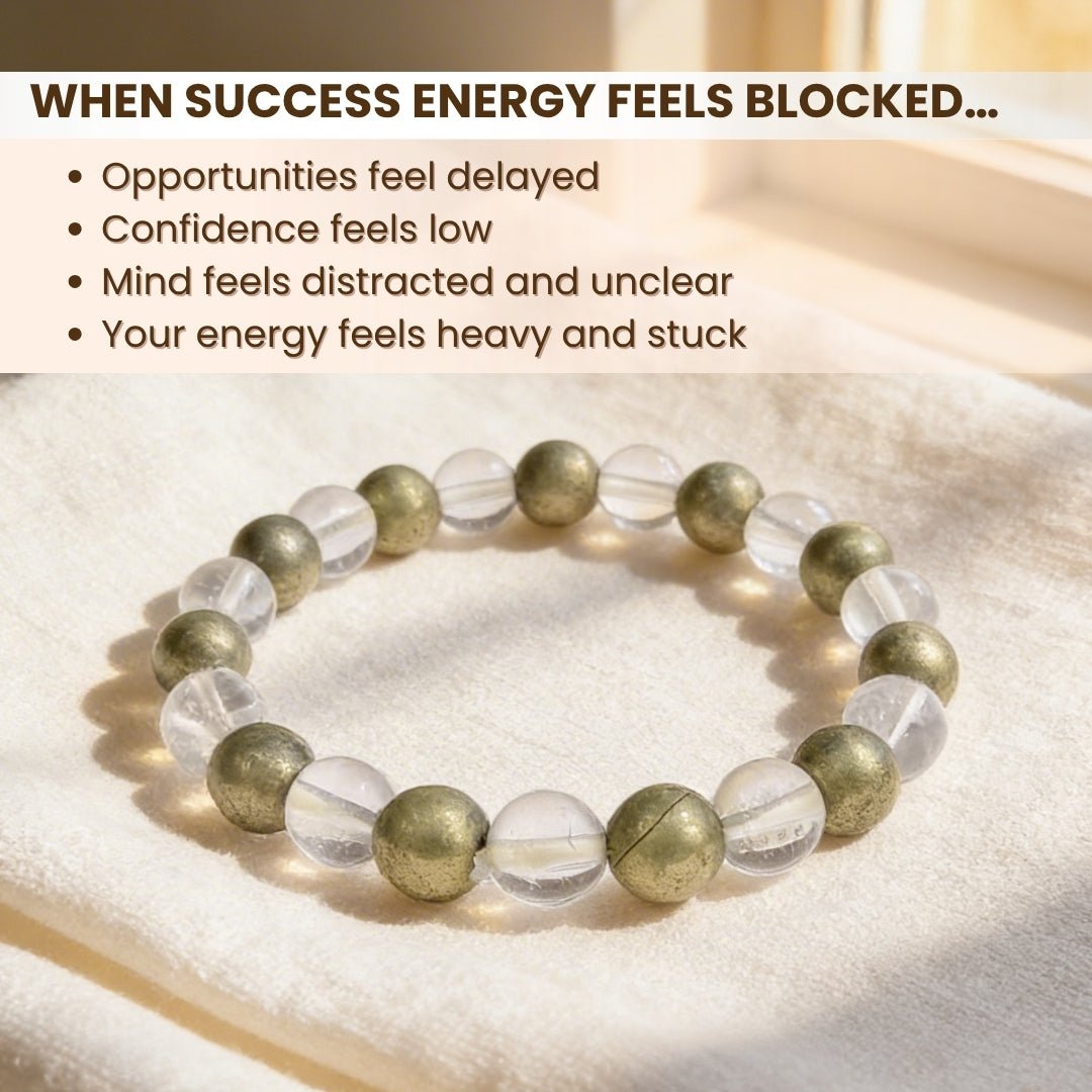 Combined Pyrite and Crystal Quartz Bracelet Multiple Benefits - A Money Magnets, Positivity, Prosperity - plusvalueindia