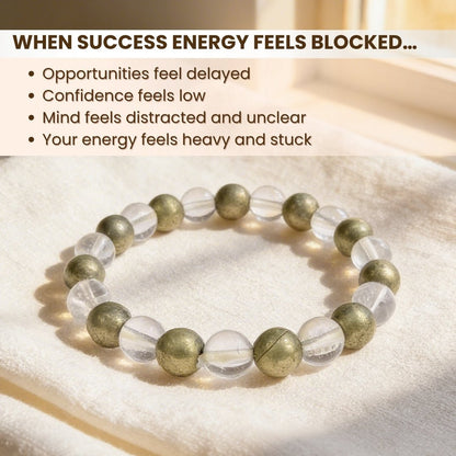Combined Pyrite and Crystal Quartz Bracelet Multiple Benefits - A Money Magnets, Positivity, Prosperity - plusvalueindia